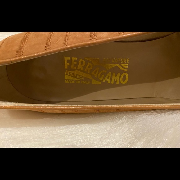 Salvatore Ferragamo Suede striped Pump Heels - Picture 6 of 9